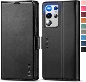 Galaxy S21 Ultra Wallet Case & TPU Stoßfest Ständer Kreditkartenetui PU Leder - Bild 1 von 81
