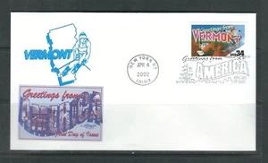 Us SC # 3605 Greetings From America - Vermont - FDC . Artmaster Cachet - Picture 1 of 1
