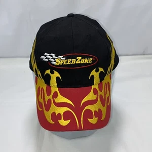Speed Zone Racing Cap Adult One Size Adjustable Oki Wear Cap Hat Black Red Gold - Picture 1 of 9