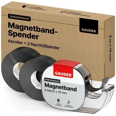 Magnetband selbstklebend im Spender +2x Ersatz-Magnetband I Magnetklebeband I... - Bild 1 von 4