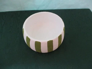 Round Flowerpot IN Green White Made - Picture 1 of 4