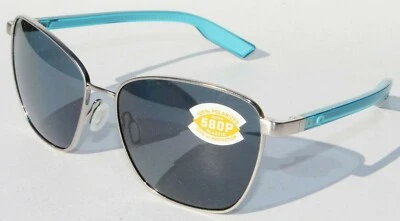 COSTA DEL MAR Paloma POLARIZED Sunglasses Brushed Silver/Gray 580P Womens NEW - Image 1 of 4