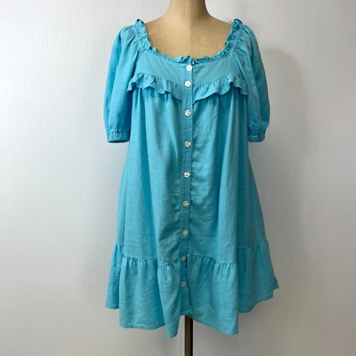 Vestido Stoney Clover Mujer Extra Pequeño Lino Flecos Puff Boho Trabajo Fiesta Núcleo No Foto 1 de 4