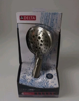 Delta 6-Spray Handheld H2Okinetic Power Drench SpotShield Brushed Nickel 75536SN - Image 1 of 4