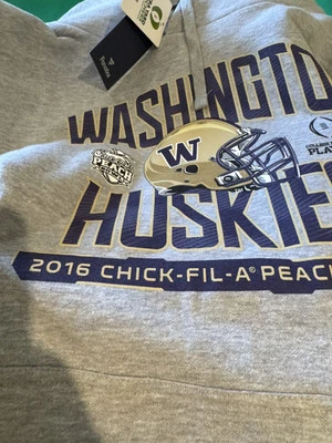 Fanatics Hoodie Washington Huskies 2016 Peach Bowl Hoodie New Tags Chik Fi Let - Image 1 of 4