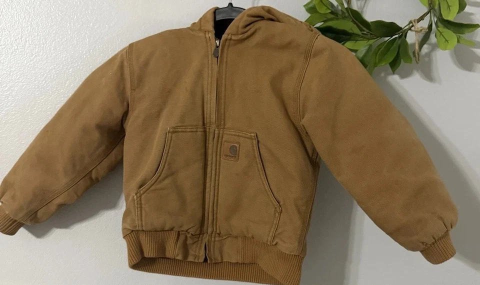 Carhartt Niño Chaqueta con Capucha Aislante en Algodón Marrón con Forro Acolchado Foto 1 de 4