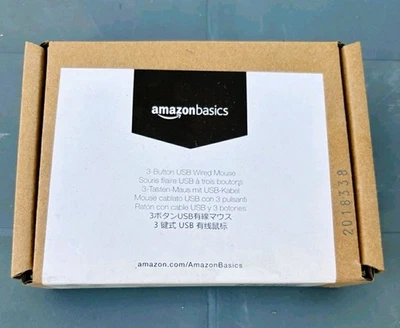 Amazon Basics USB Wired Mouse 3-Button Standard Black - Image 1 of 4