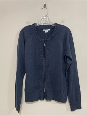 Cárdigan Suéter Cutter & Buck Pequeño Cremallera Completa Azul 100% Algodón Manga Larga Foto 1 de 4