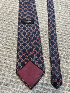 RARE Christian Dior Tie Silk Red Logo Cravate Striped Monogram Black trotter - Picture 1 of 3