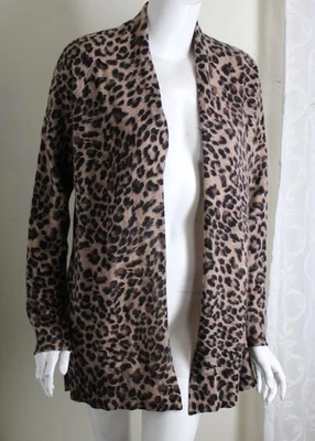 Cárdigan Suéter Soft Surroundings Talla S Campy Funky Estampado Animal 100% Cachemira M Foto 1 de 4