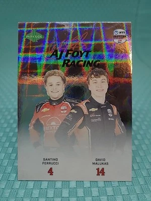 2025 Parkside Indycar Team Cross Hatch Square Laser AJ Foyt Ferrucci Malukas - Image 1 of 2