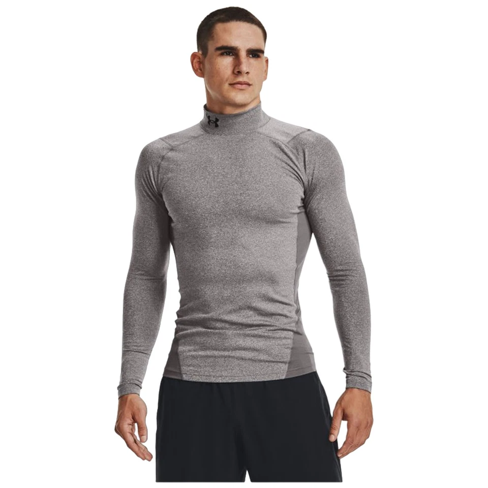 Under Armour Mens ColdGear Compression Mock Gym Workout Baselayer Top - Image 1 of 1