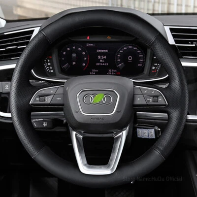 Cubierta de cuero del volante del coche para Audi Q5L A6L A7 A4L Q3 Q2L Q7 A3 antideslizante Foto 1 de 4