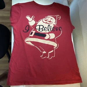 Christmas Santa Vintage Look Tshirt Junior Girls Size XL L.O.L. Vintage Brand - Picture 1 of 5
