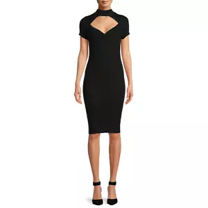 No Boundaries Juniors' Sweetheart ausgeschnittenes Pulloverkleid, schwarz, groß (11-13) - Bild 1 von 5