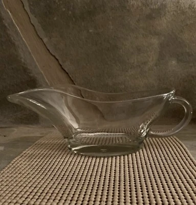 Anchor Hocking Gravy Boat Clear Glass 10 Oz USA Model 1028 Vintage #BS - Image 1 of 4