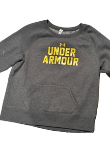 Sporty Chic! Under Armour XL Crewneck Sweatshirt - Gold Sparkle Logo  (Tiny Disc - Picture 1 of 10