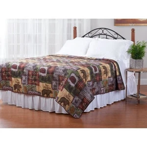 Bear Mountain Lodge Adirondack Quilt Twin Explore The Wilderness - Picture 1 of 4