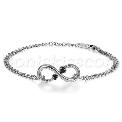 Stainless Steel Love Infinity Symbol Charm Womens Chain Bracelet Anklet For Gift - Image 1 of 2