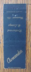 HOMEWOOD, ALABAMA MATCHBOOK COVER: ARMANDO'S RESTAURANT 1950s MATCHCOVER -D - Bild 1 von 1