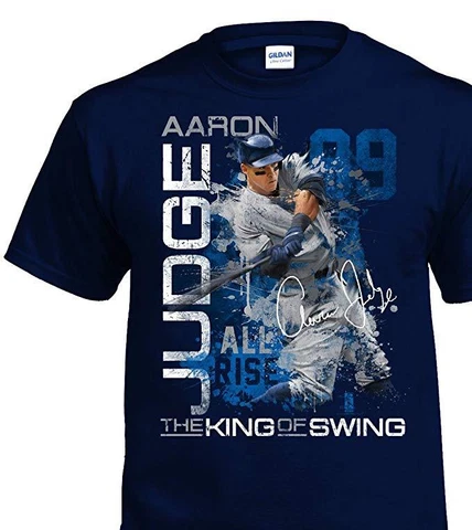 Aaron Judge New York Yankees MLB All Rise 100% Cotton Navy Graphic T-Shirt Cover