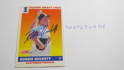 1991 Score Robbie Beckett signed baseball card - Image 1 of 2