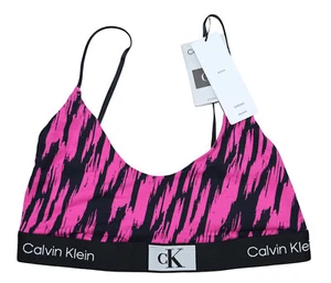 Calvin Klein Tiger Print Pullover Bralette mit verstellbaren Schulterträgern Neu mit Etikett - Bild 1 von 2