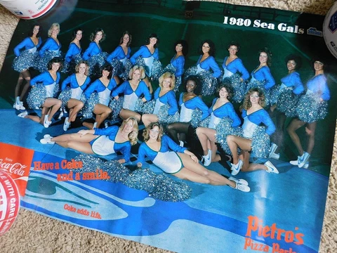 1980 Seattle SEAHAWKS SEA GALS Cheerleaders POSTER NFL  Rare! Cover