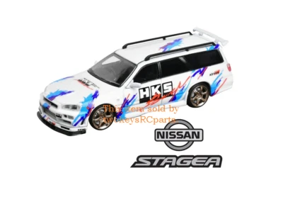 1:10 RC Clear Body Shell Nissan R34 Stagea Wagon with HKS Livery suit Tamiya etc - Image 1 of 4