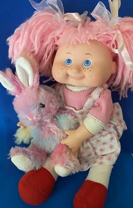 Vtg Baby Doll, Cute Face, Girl; Pink hair, Blue eyes, Freckles, - Picture 1 of 8
