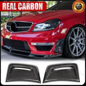Side Air Fender Insert Vent Covers For Benz W204 C63 12-14 REAL Carbon Fiber - Picture 1 of 15