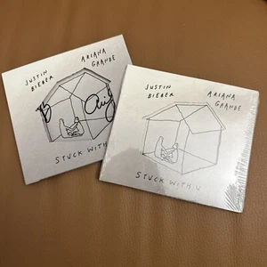 Justin Bieber & Ariana Grande signed autograph Stuck With U CD booklet & CD - Picture 1 of 3