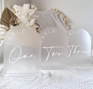 Frosted Arch Table Numbers for Wedding ~ 15 Pack 5x7" - Picture 1 of 6