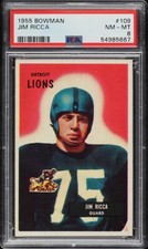 1955 Bowman FB Card #109 Jim Ricca PSA 8 NM-MT