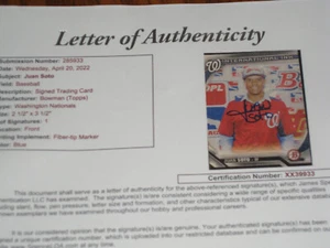 Juan Soto 2016 AUTOGRAPHED Bowman International Ink #II-JS Rookie Card - JSA LOA - Picture 1 of 11