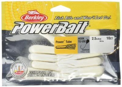 Cebo de pesca Berkley Power Tube, blanco, 2 1/2" | 6 cm Foto 1 de 2