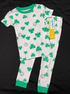 NWT Carter's Child of Mine Size 3T Patrick's Day Pajamas Shamrock 2 Piece - Picture 1 of 5