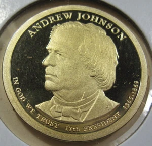 2011-S Proof Andrew Johnson Presidential Golden Dollar (#226O) - Imagen 1 de 2
