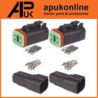 2x Male & Female 4 Pin Connector Plug for JCB Excavator Backhoe Loadall Fastrac