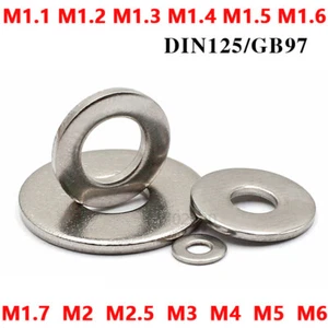 LAVADORAS PLANAS M1 M1.2 M1.4 M1.6 M2 M2 M2 M2 M2 M3 M4 M5 M6 A2 ACERO INOXIDABLE DIN 125 - Imagen 1 de 6
