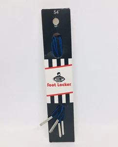 Foot Locker 54" Athletic Shoelaces, Black, Blue Silver Metal Tip New - Picture 1 of 5