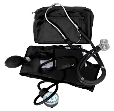 Dixie EMS Blood Pressure and Sprague Stethoscope Kit - Black