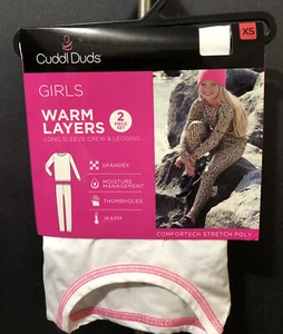 CUDDL DUDS GIRLS WHITE LONG SLV CREW LEGGING SET XS 4 5 NWT - Picture 1 of 7
