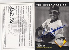 1994 UPPER DECK " ALL TIME HEROES" TRADING CARD REGGIE JACKSON SIGNATURE+CERTIF