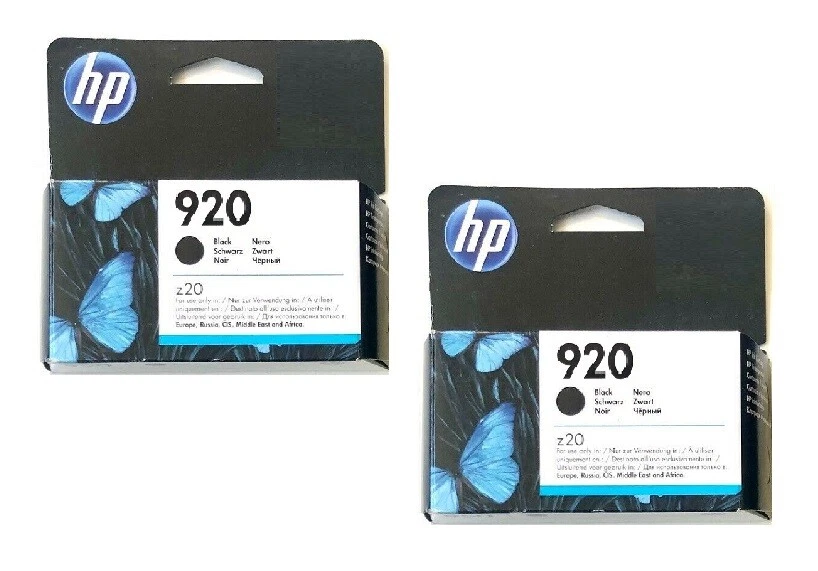 2 X Original Ink No. 920 Black HP Officejet 6000 6500A Plus 7000 7500 CD971A - Image 1 of 1