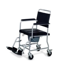 Sedia Comoda WC con Ruote Piroettanti dimensioni ridotte per disabili e anziani