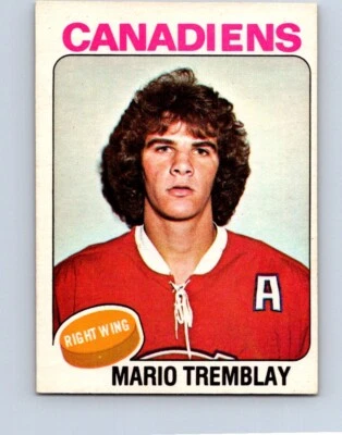 HOCKEY CARD OPC 1975 MONTREAL CANADIENS MARIO TREMBLAY ERROR CARD PHOTO NO153 - Image 1 of 2