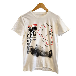 Official Silverstone Mens Grand Prix T-Shirt Size Medium Graphic Print White