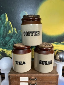 Vintage Pearsons of Chesterfield Tee Kaffee Zucker Kanister Vorratsgläser Deckel - Bild 1 von 7