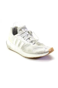 Adidas Mens Lace Up Knit Ultra Boost Running Sneakers White Nylon Size 12 - Picture 1 of 6